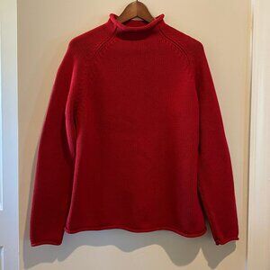 J. Crew original Heritage Cotton Rollneck Red LS Sweater - Size M